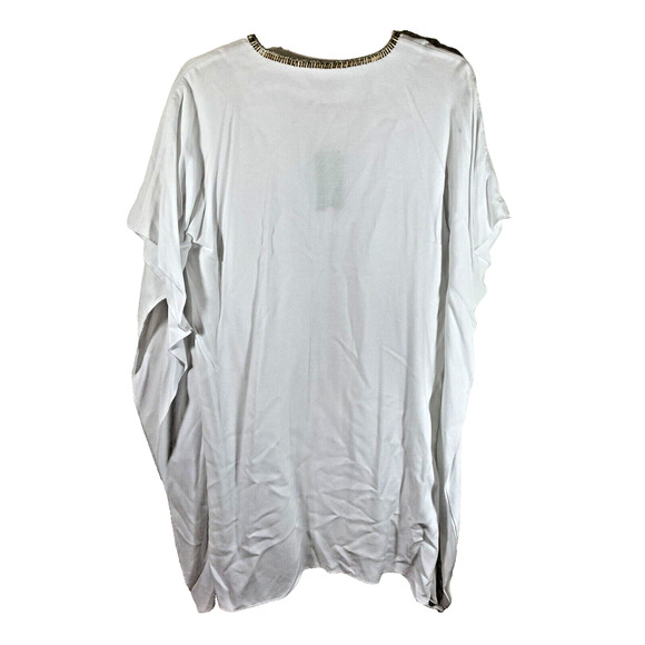 NWT Lilly Pulitzer Chai Resort White Caftan Kaftan Gold Accents Sz S/M - Picture 2 of 9